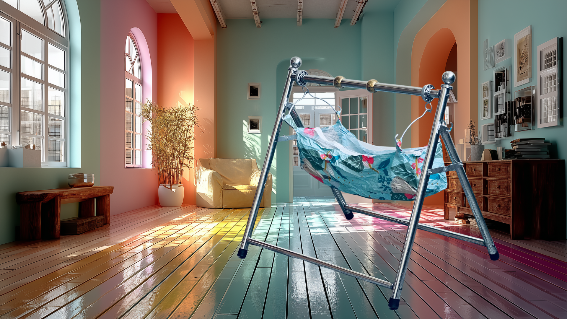 Baby Cradle Swing Of Pure Steel